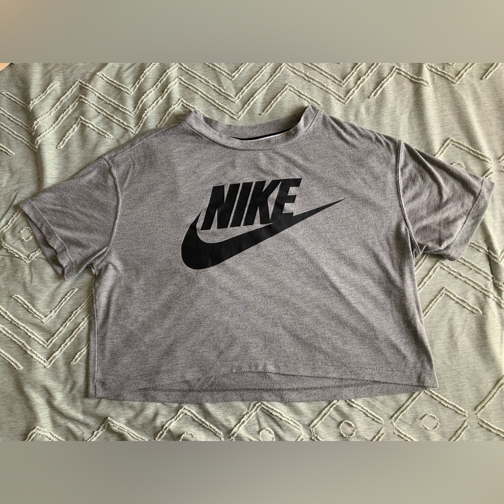 Gray Nike Crop Tee